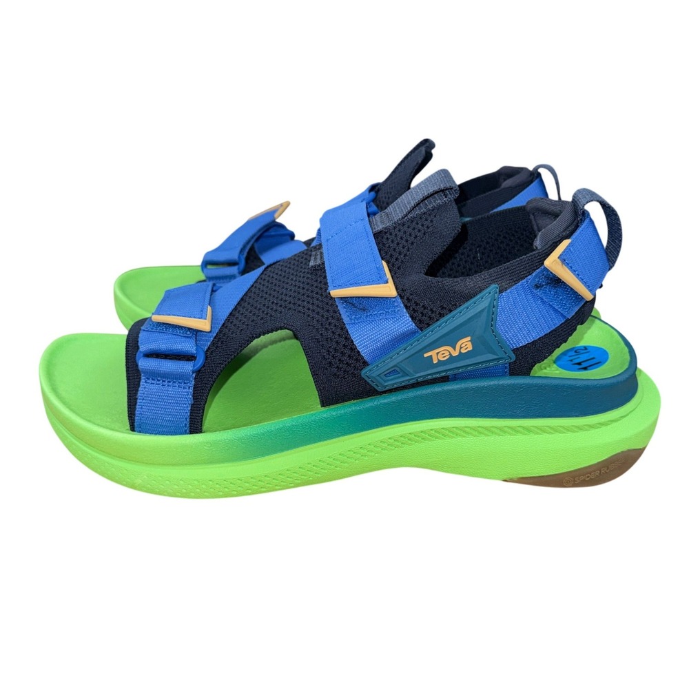 NEW Teva AVENTRAIL Mens 11.5M Trail Running Sandals Total Eclipse / Green Flash